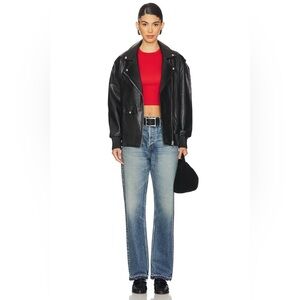 MOUSSY Revolve Denim Jeans Size‎ 24 High Rise Ankle Straight Wide Leg Boyfriend